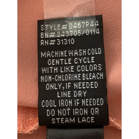 AGB Womens Peach Cowl Neck Layered Flutter Sleeve Blouse Size Medium - Picture 8 of 8